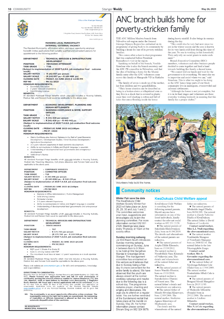 Stanger Weekly 26 May 2023 page 10