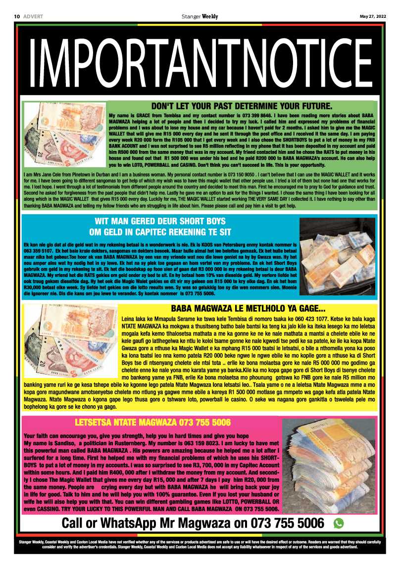 Stanger Weekly 27 May 2022 page 10