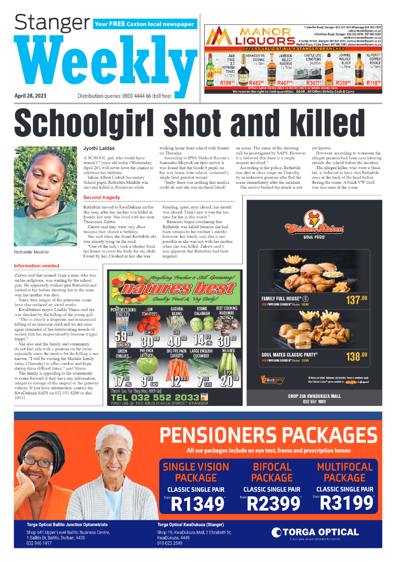 Stanger Weekly 28 April 2023 page 1