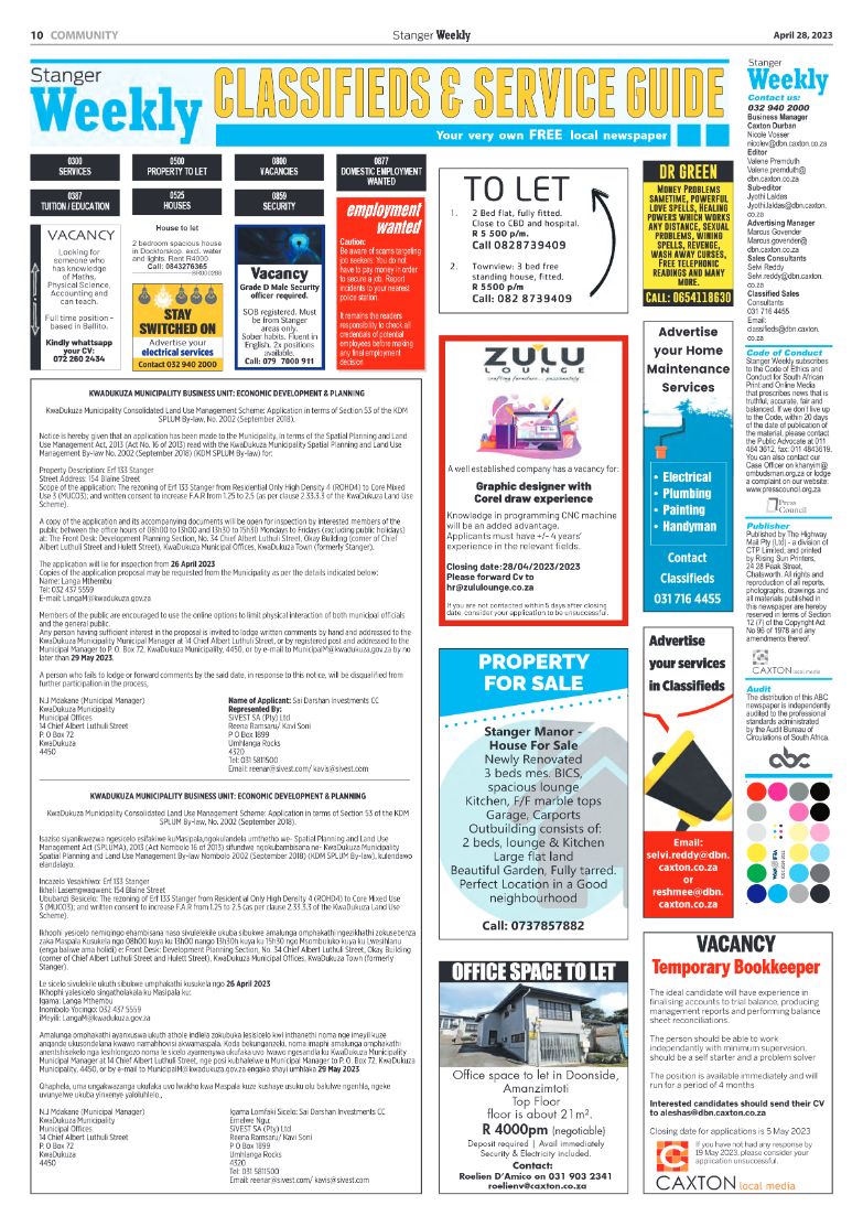 Stanger Weekly 28 April 2023 page 10