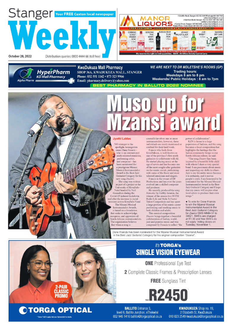 Stanger Weekly 28 October 2022 page 1