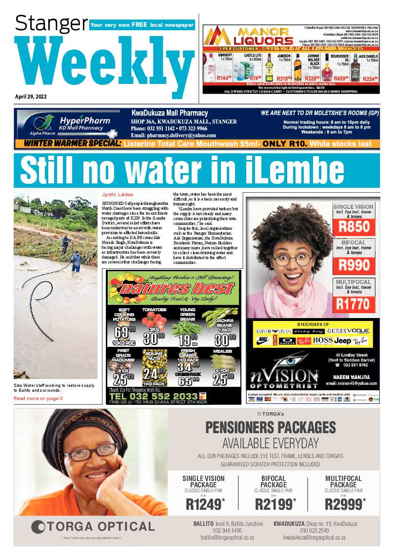 Stanger Weekly 29 April 2022 page 1