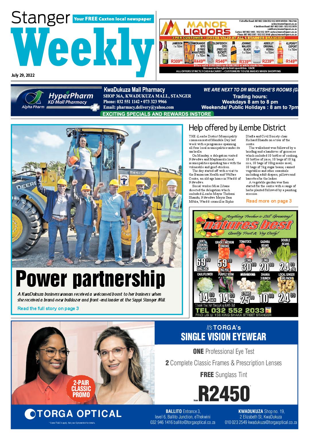 Stanger Weekly 29 July 2022 page 1