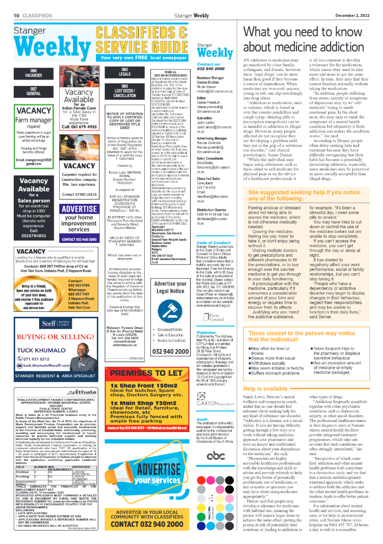 Stanger Weekly 2 December 2022 page 10