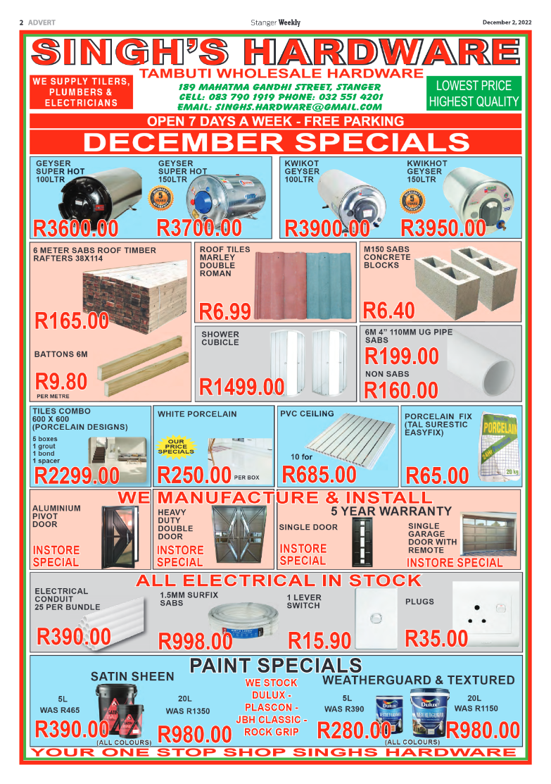 Stanger Weekly 2 December 2022 page 2
