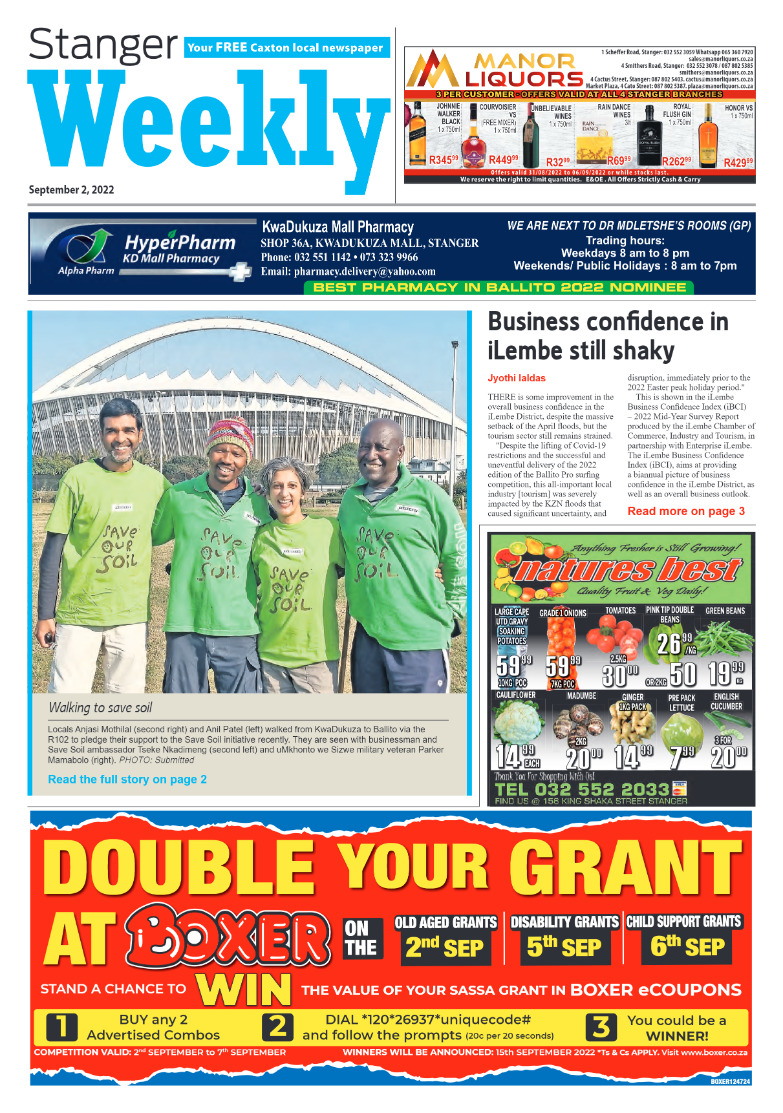 Stanger Weekly 2 September 2022 page 1