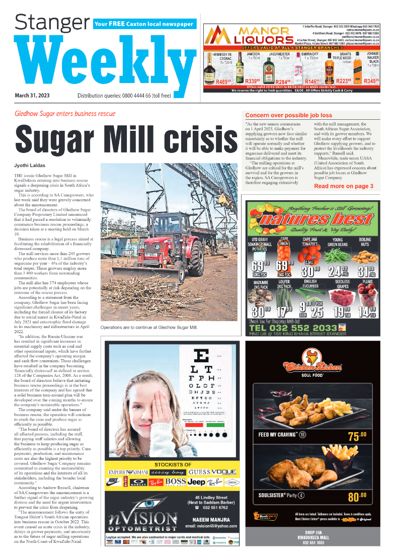 Stanger Weekly 31 March 2023 page 1