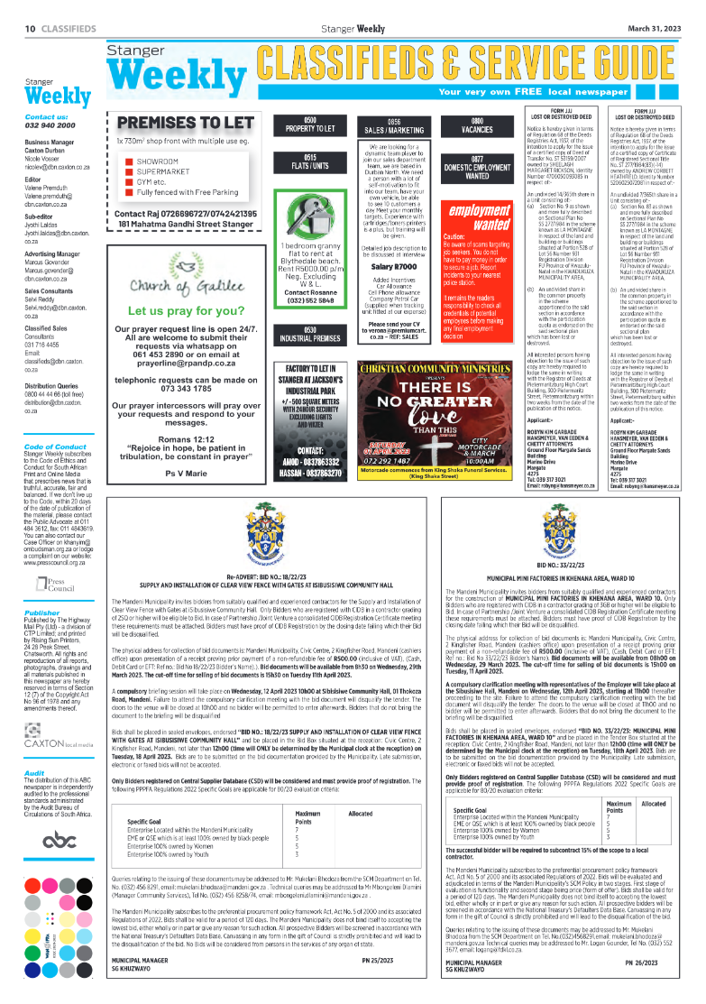 Stanger Weekly 31 March 2023 page 10
