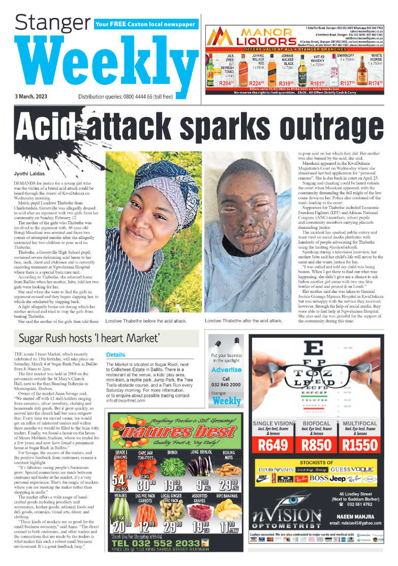 Stanger Weekly 3 March 2023 page 1