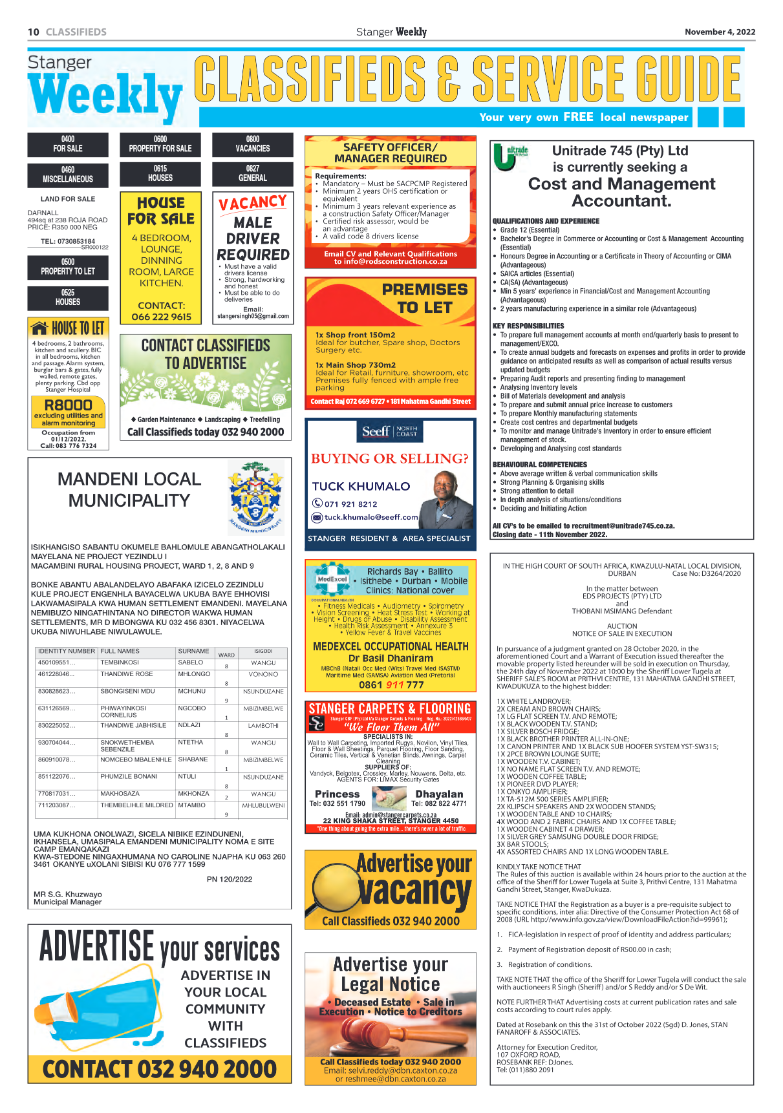 Stanger Weekly 4 November 2022 page 10