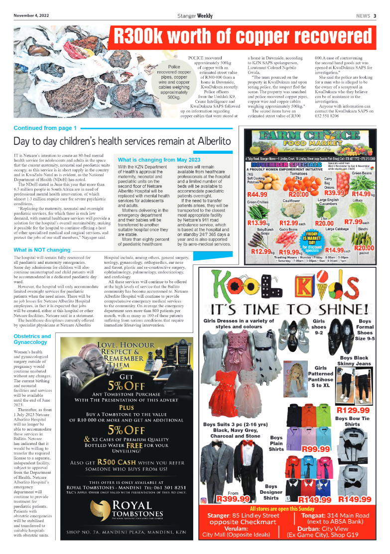 Stanger Weekly 4 November 2022 page 3