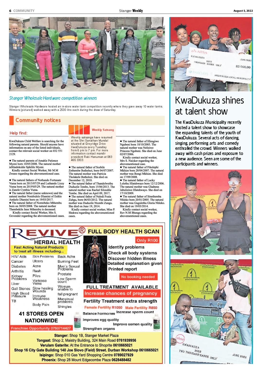 Stanger Weekly 5 August 2022 page 6