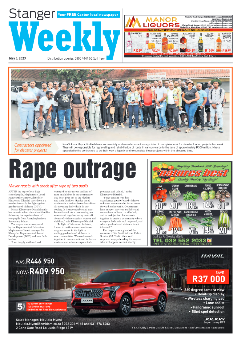 Stanger Weekly 5 May 2023 page 1