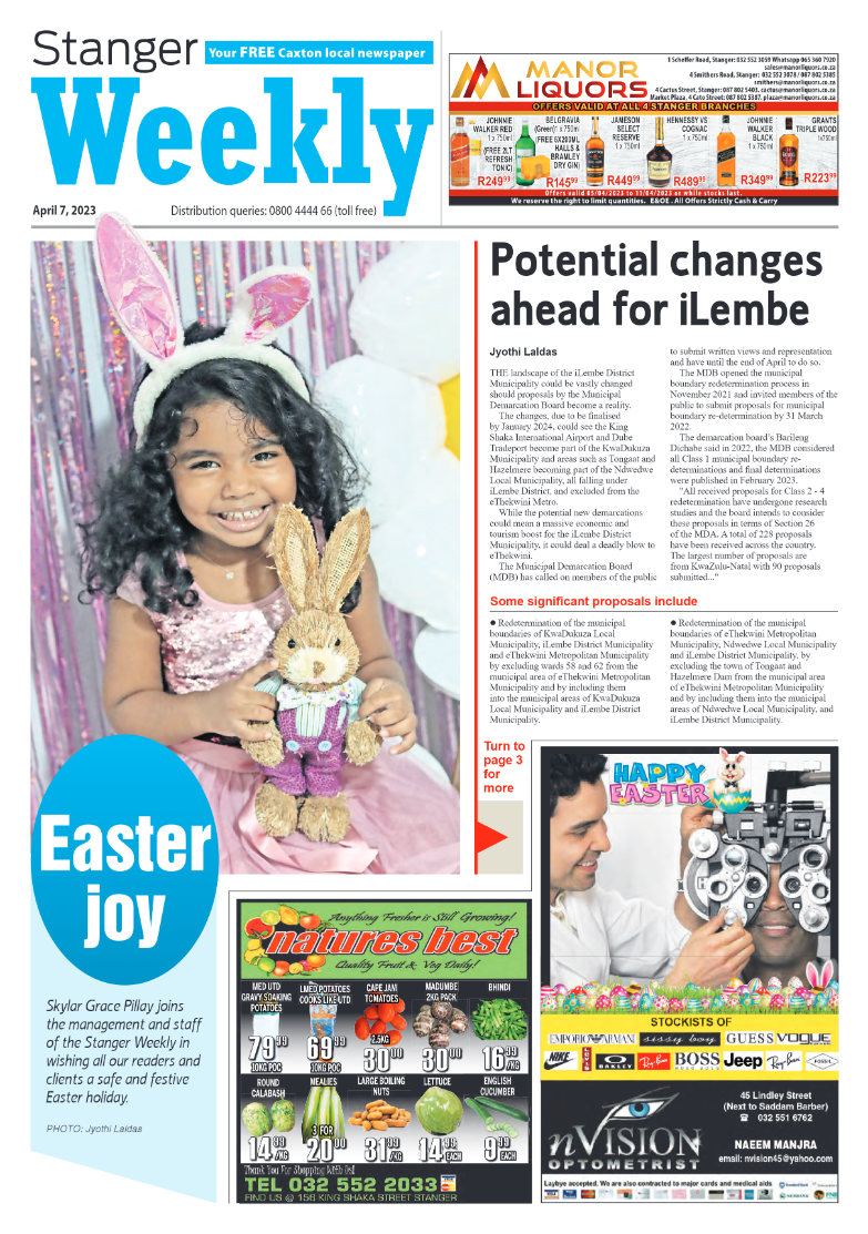 Stanger Weekly 7 April 2023 page 1