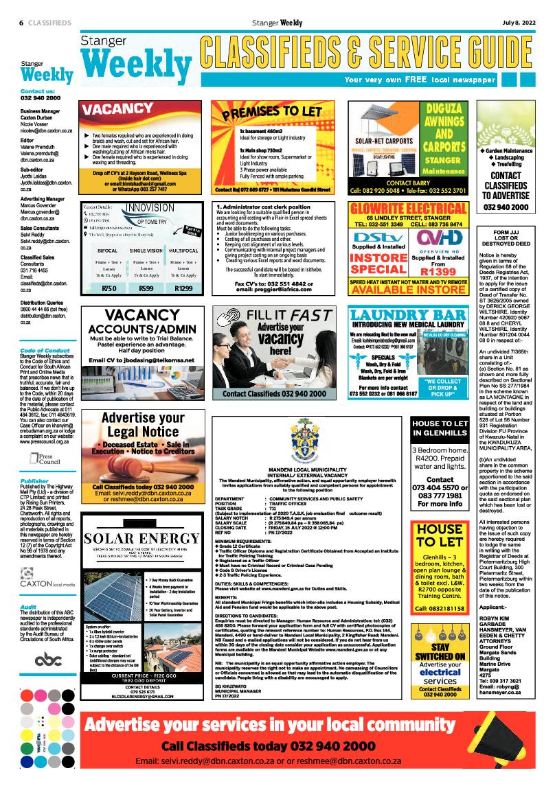 Stanger Weekly 8 July 2022 page 6