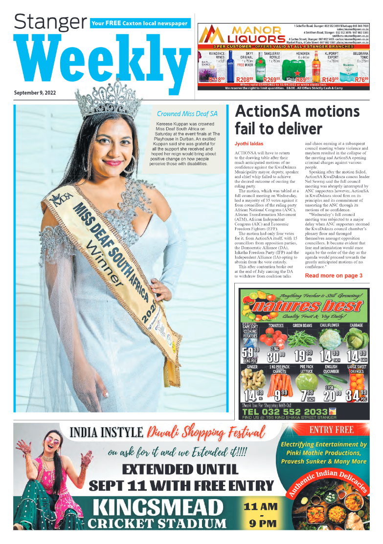Stanger Weekly 9 September 2022 page 1